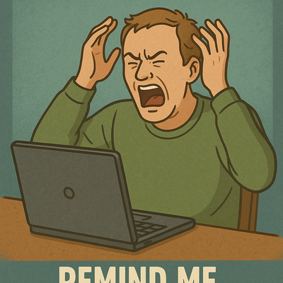 A frustrated user at their computer