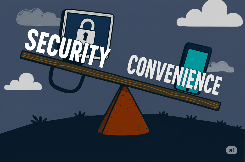Security vs. Usability Seesaw (Dark)
