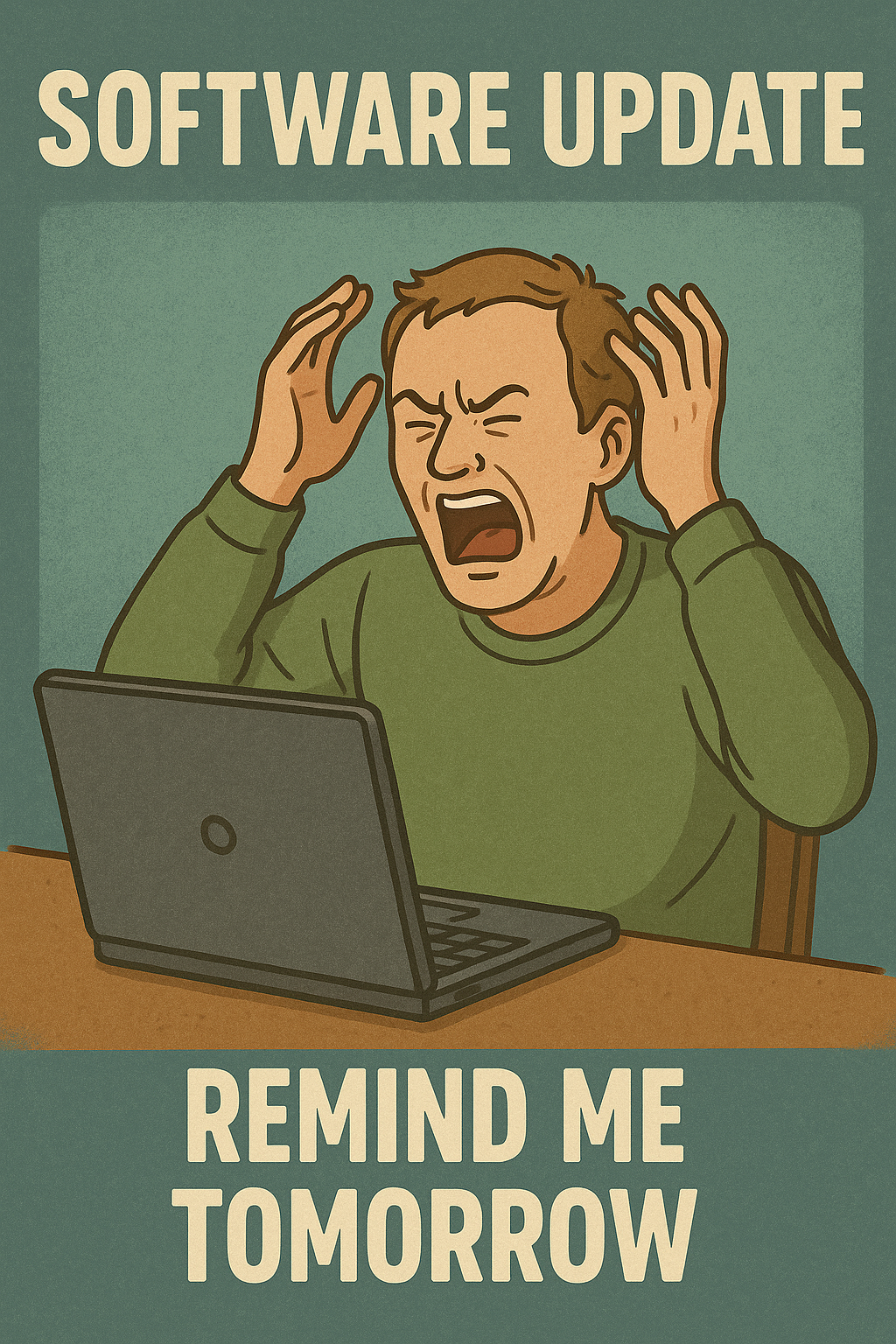 A frustrated user at their computer